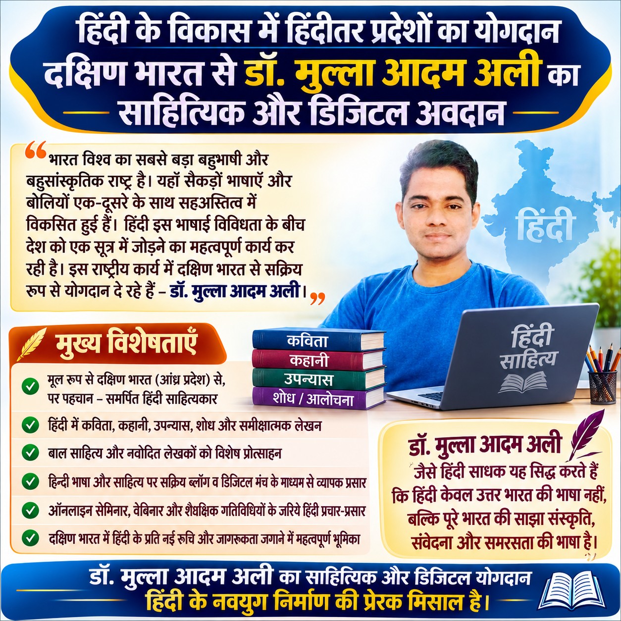 दक्षिण भारत में हिंदी चेतना के सृजनधर्मी हस्ताक्षर : डॉ. मुल्ला आदम अली